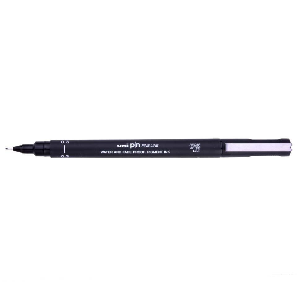 Uni Pin uni-ball Fineliner Pen - 0.3, Black