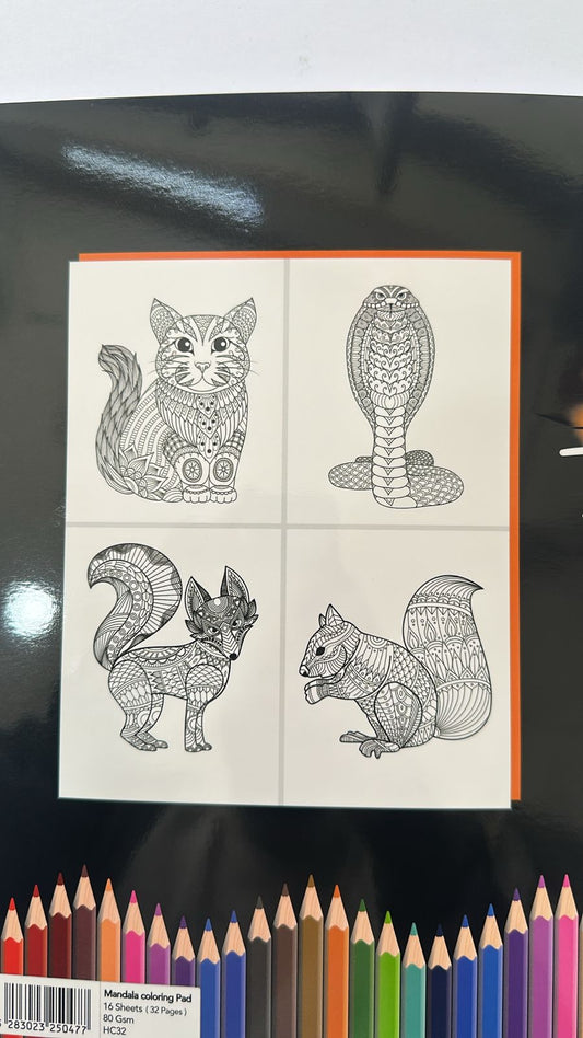 Coloring Book Mandala - Animals