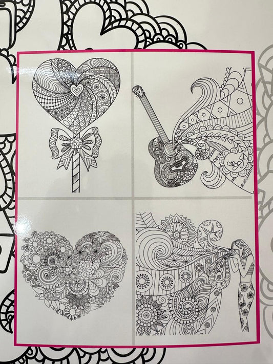 Coloring Book Mandala - I love you Patterns