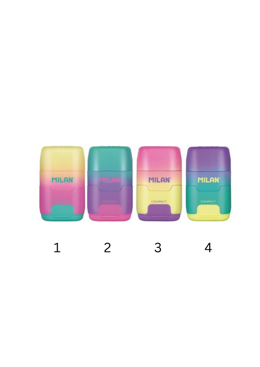 Milan Compact Twin Hole Sharpener & Eraser