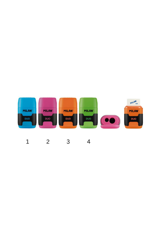 Milan Compact Twin Hole Sharpener & Eraser