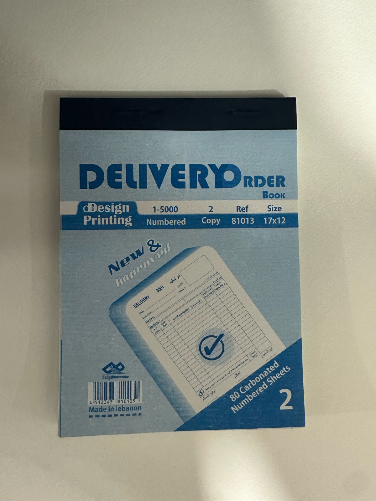 Delivery Order Book, 1-500 Numbered, 80 Carbonated Numbered Sheets