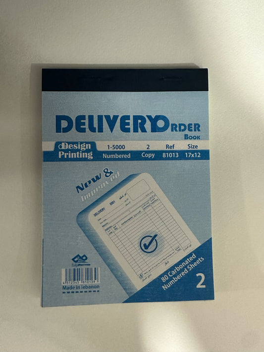Delivery Order Book, 1-500 Numbered, 80 Carbonated Numbered Sheets