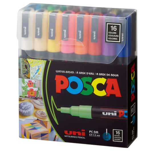 Posca Permanent Marker Set - 16 Colors