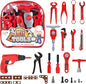 Bambibo Kids Tool Box - 27 Pieces, Red Kids Tools Set Toys | Tool Box Set For Boys | Kids Mechanic Tool Set | Toy Tool Set With Drill | Kids Tool Bag Set | Kids Tool Set For Kids Ages 3-5 (Red)