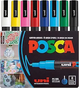 Posca Permanent Marker Set - 8 Colors