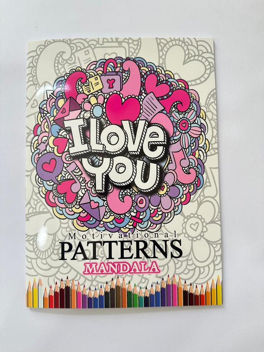 Coloring Book Mandala - I love you Patterns