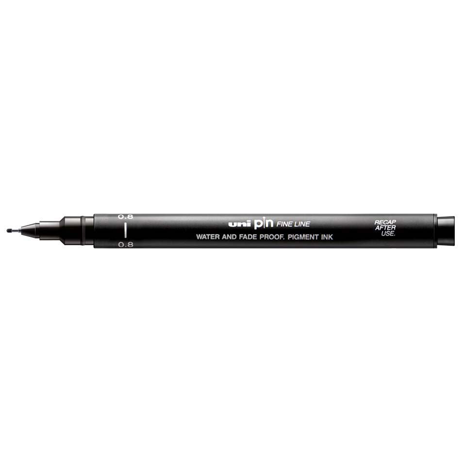 Uni Pin uni-ball Fineliner Pen - 0.8, Black