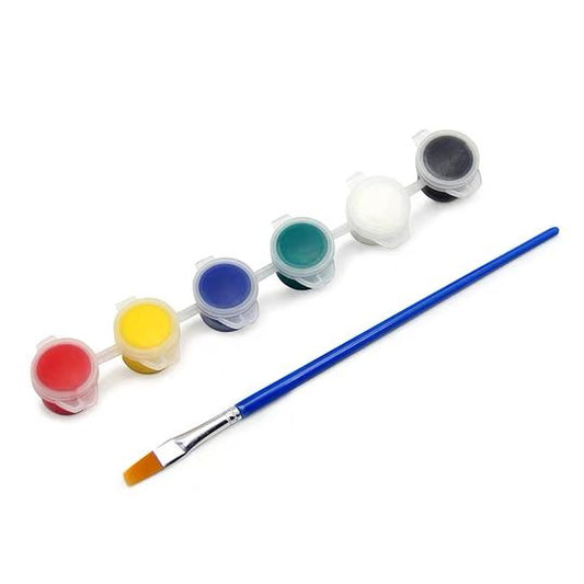 Pigment brush + children's painting set -  6 colors