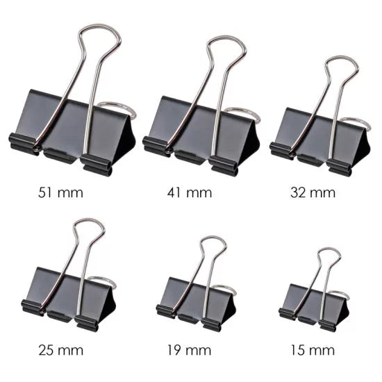 Binder Clips - 19mm - 12pcs