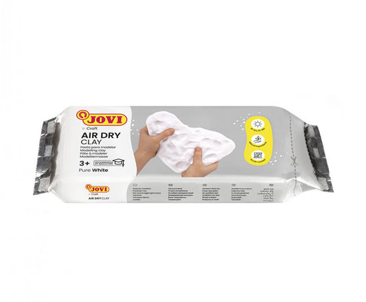 Jovi European Air-Dry Modeling Pure White Clay - Pack of 500 Grams for Sculpting Pottery Art & Craft Handicraft Educational Purpose Fine Motor Skills