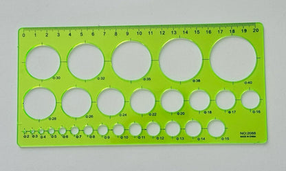 Assorted Circle Ruler Plastic 20cm