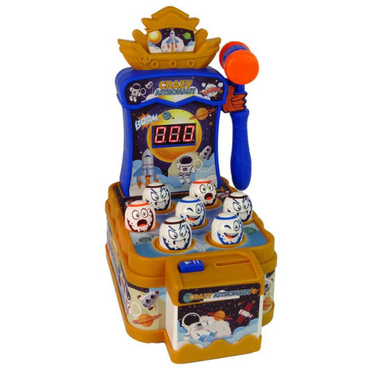 Crazy Astronaut Attack Game Mini Whack-a-Mole Toy with Light & Sound